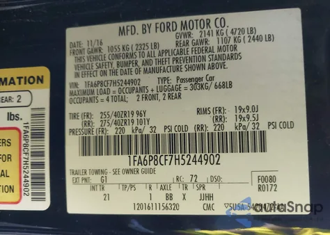 2017 Ford Mustang Gt from USA, damaged, VIN 1FA6P8CF7H5244902